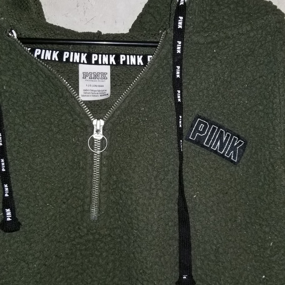 Large PINK hoodie Green